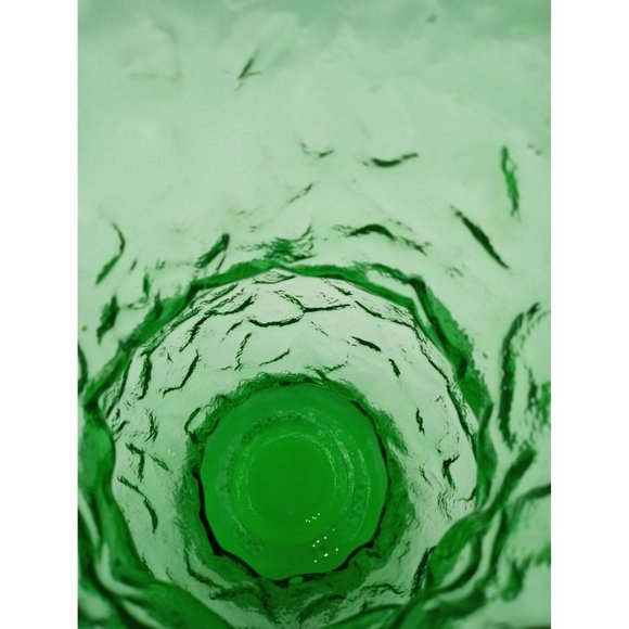 Brody Co Flower Vase Emerald Green Crinkle Glass Vintage 8 Inch Cleveland USA - Picture 5 of 12